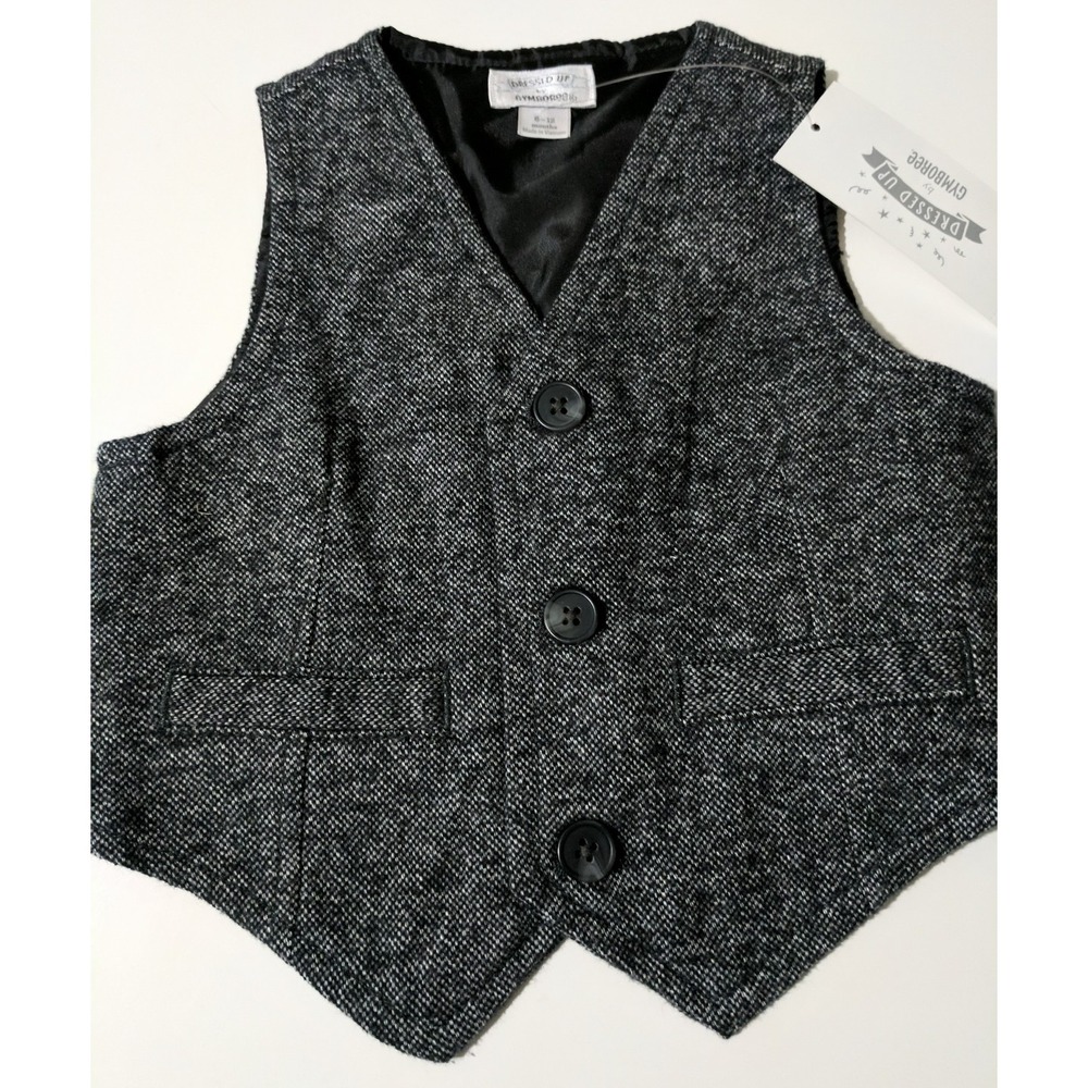 Gymboree Baby Boy Weddings Christmas Vest black/gray size 6-12 months NWT